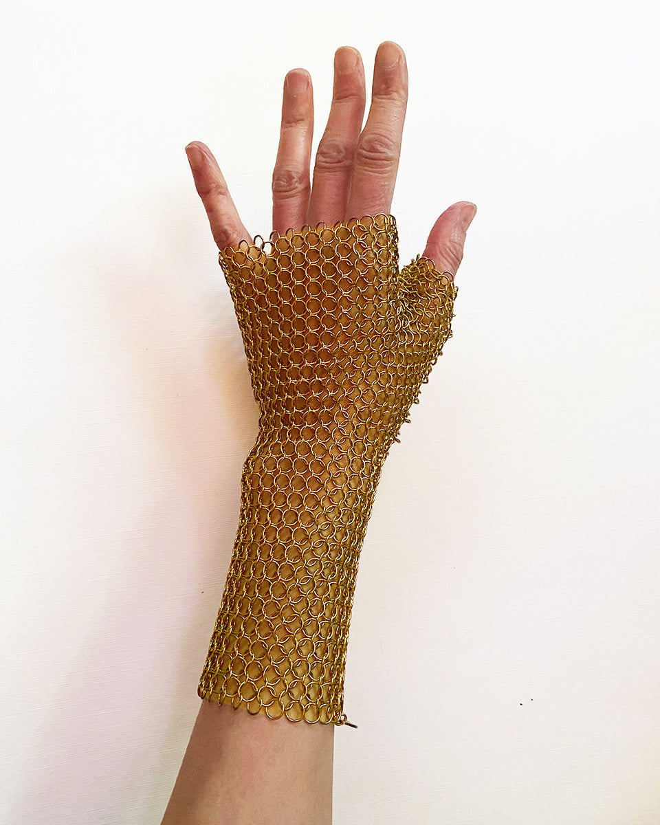 Chainmail Fingerless Glove Stainless Steel Hand Accessory With a