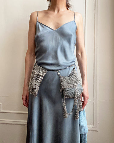 Falconiere Utility Belt - Silver-tone Chainmail Flap Pouch & Purse - Made to Order 3-6 weeks