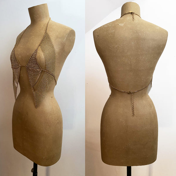 Falconiere Diamond Vest - Brass Triangle Chainmail Vest - made to order 3-6 weeks