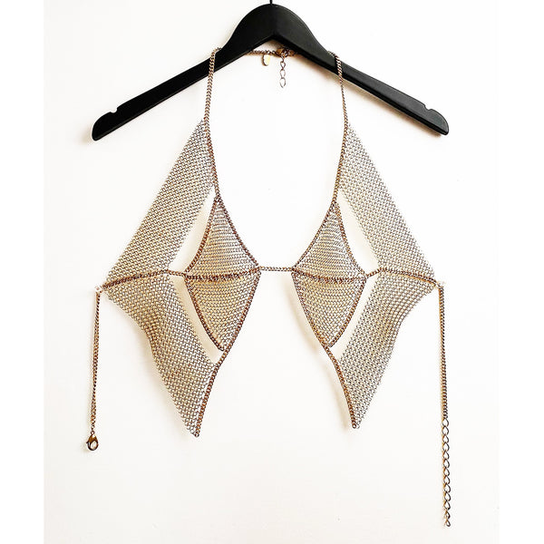 Falconiere Diamond Vest - Brass Triangle Chainmail Vest - made to order 3-6 weeks