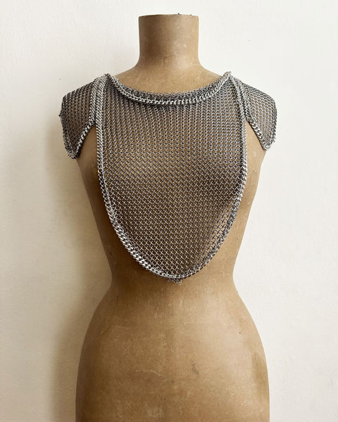 Falconiere Silver-tone Chemisette - Chainmail Breastplate Vest - made to order 3 - 6 weeks