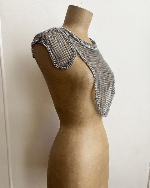 Falconiere Silver-tone Chemisette - Chainmail Breastplate Vest - made to order 3 - 6 weeks