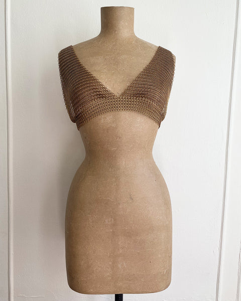 Falconiere Simple Top - Brass Chainmail Triangle Bra - Made to Order 3 - 6 weeks