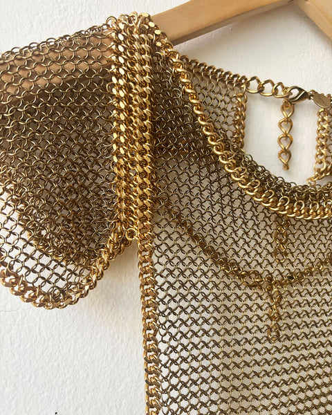 Falconiere Brass Chemisette - Chainmail Breastplate Vest - made to order 3 - 6 weeks