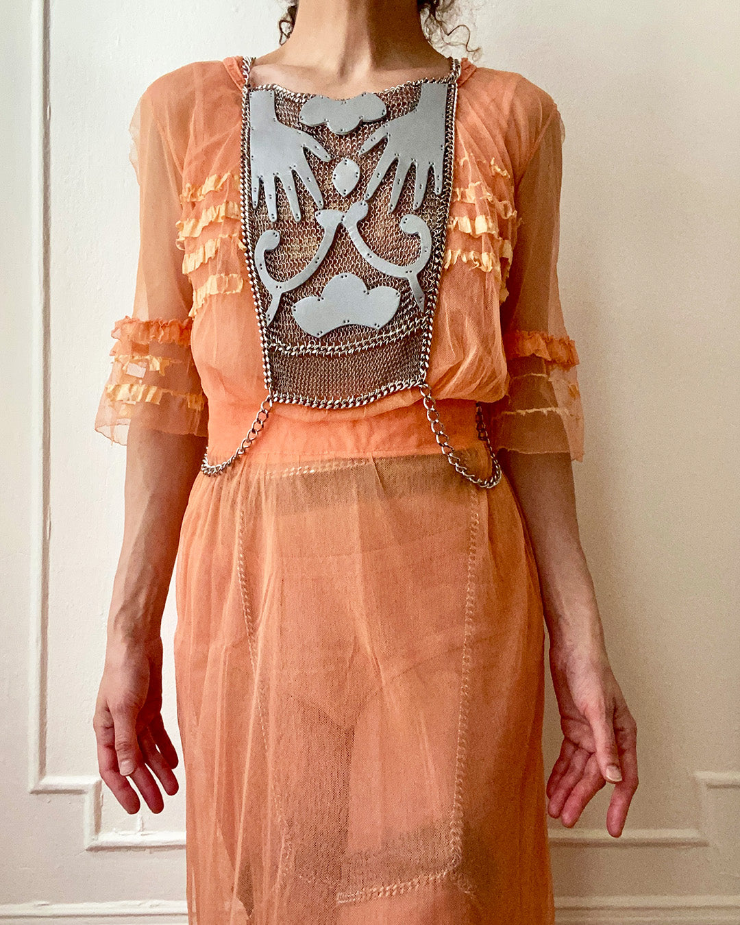 Falconiere Hand Maiden Apron - Leather Chainmail Vest - Made to Order in 3-6 weeks