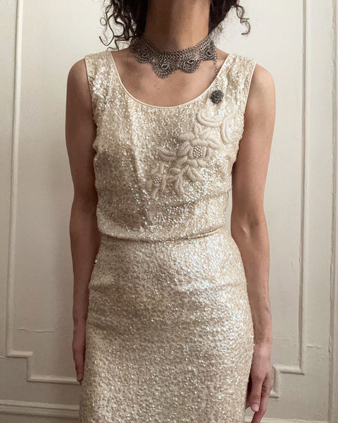 Falconiere Corsage Necklace - Silver-tone Chainmail choker with Tassel - made to order 3 - 6 weeks