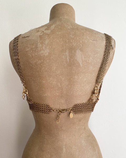 Falconiere Simple Top - Brass Chainmail Triangle Bra - Made to Order 3 - 6 weeks