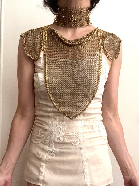 Falconiere Brass Chemisette - Chainmail Breastplate Vest - made to order 3 - 6 weeks