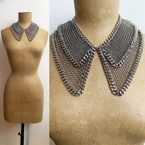 Custom for Giulia Falconiere Dagger Collar - Two Layer Chainmail Necklace - Made to Order