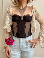 Falconiere Cat Bonnet Tasseled Necklace - Silver-tone Chainmail Triangle Neckerchief - Made to Order 3 - 6 weeks