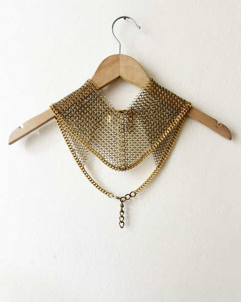 Falconiere Gorget - Brass Chainmail Mantle Collar - made to order 3-6 weeks