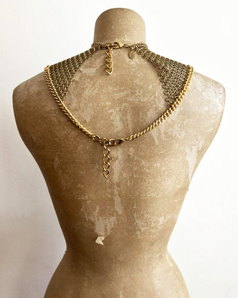 Falconiere Gorget - Brass Chainmail Mantle Collar - made to order 3-6 weeks