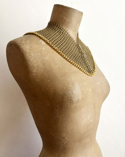 Falconiere Gorget - Brass Chainmail Mantle Collar - made to order 3-6 weeks