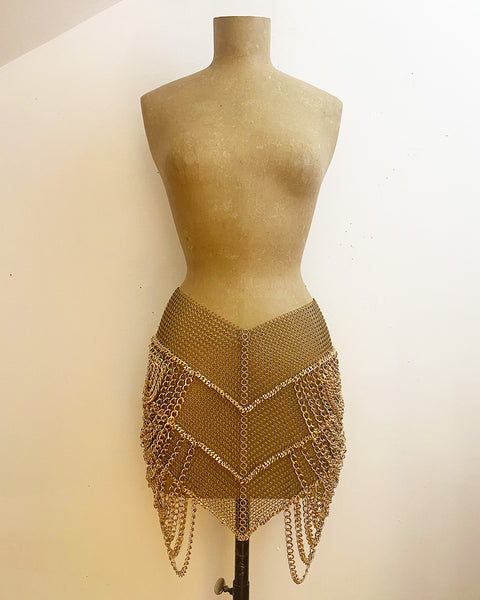 Custom for Kali - 3 piece dress - Brass Cage Skirt, Epaulets and Modified Corset - Made to Order 3-6 weeks