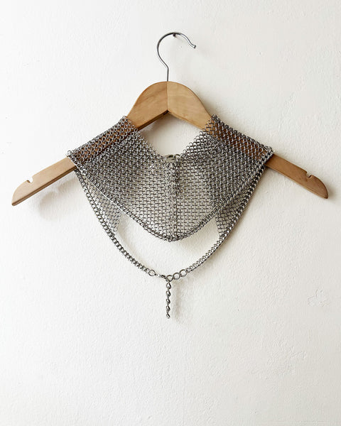 Falconiere Gorget - Silver-tone Chainmail Mantle Collar - made to order 3-6 weeks