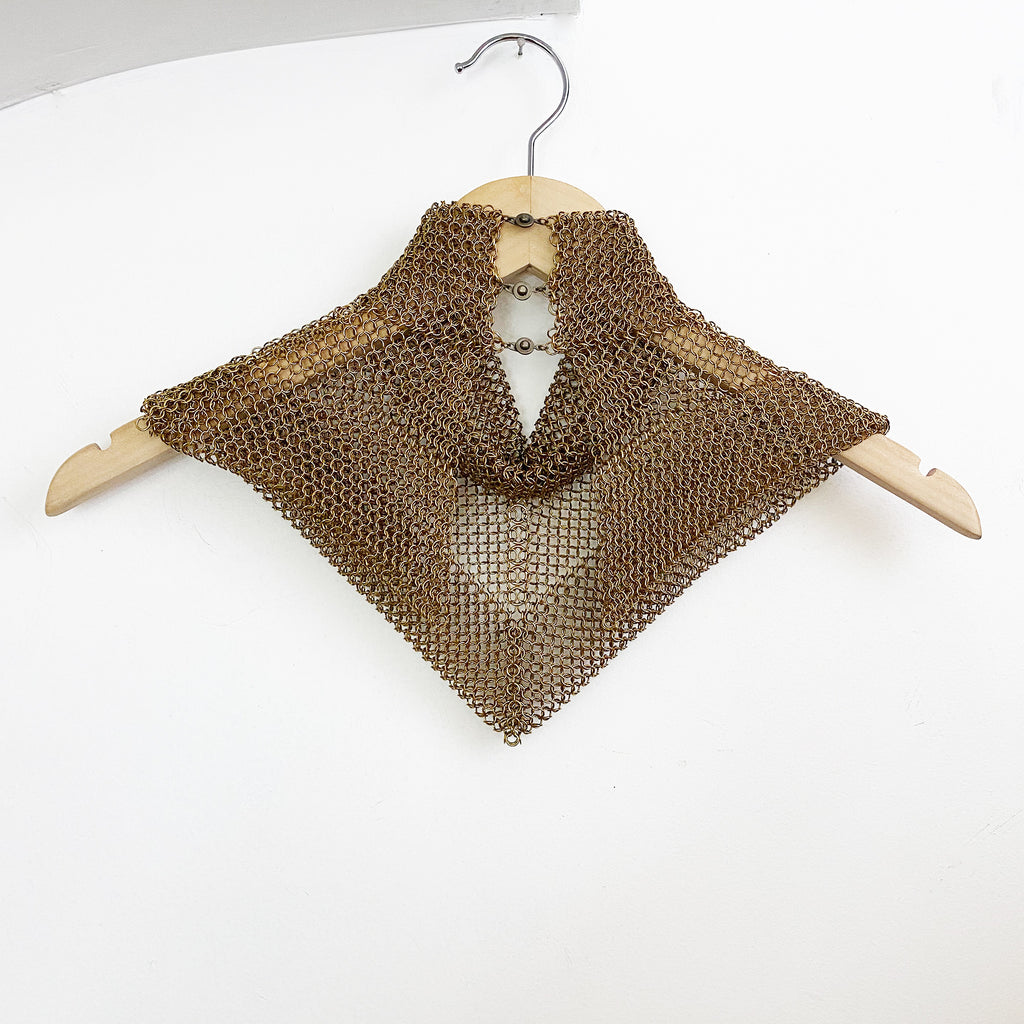 Falconiere Ruff Collar - Brass Chainmail Cowl Neck Dicky - Gold Tone G ...