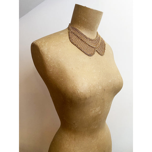Falconiere Brass Caped Collar - Chainmail Necklace