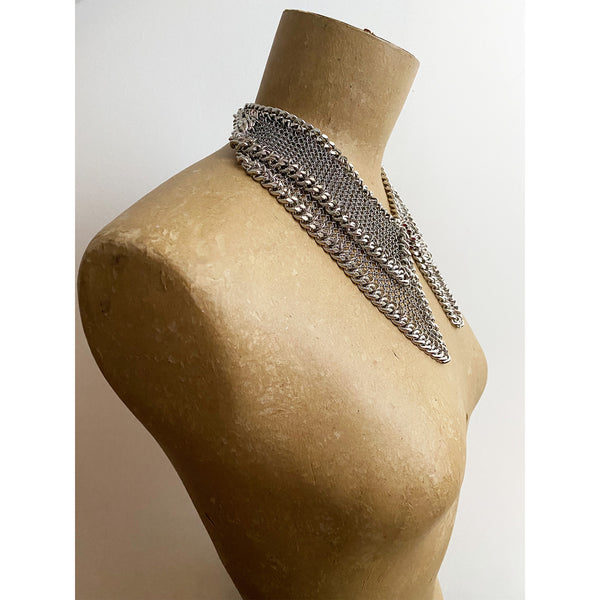 Falconiere Dagger Collar - Two Layer Chainmail Necklace Made to Order 3-6 weeks