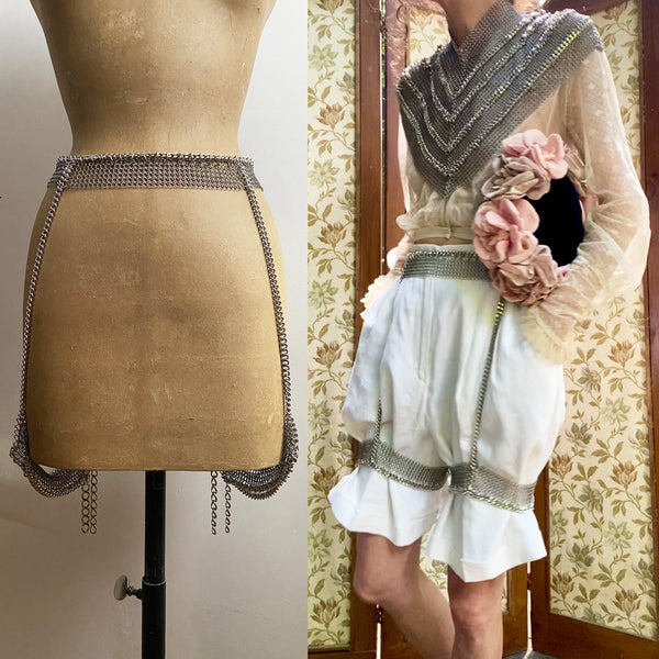 Falconiere Silver-tone Chainmail Girdle - Adjustable Chain Garter Belt Falconiere Shop Falconiere Silver-tone Chainmail Girdle - Adjustable Chain Garter Belt Falconiere Shop