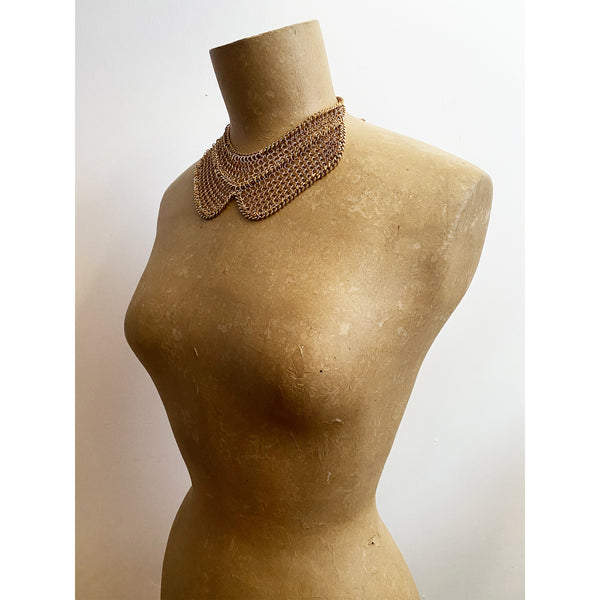 Falconiere Brass Caped Collar - Chainmail Necklace