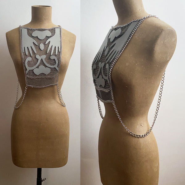 Falconiere Hand Corset - Leather Chainmail Vest - Made to Order in 3-6 weeks