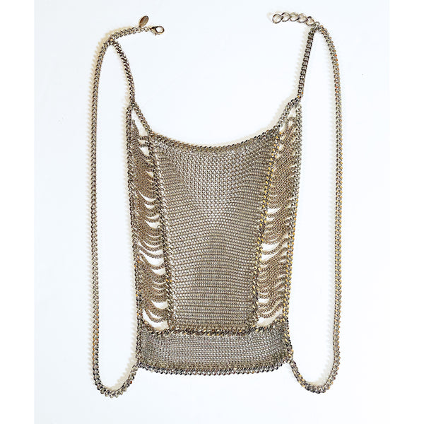 Falconiere Grand Corset - Silver Tone Chainmail Vest - Made to Order 3-6 weeks