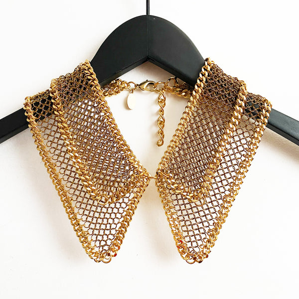 Falconiere Dagger Collar - Brass Chainmail Necklace Made to Order 3-6 weeks